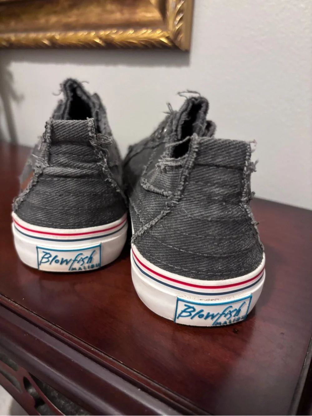 Casual Slip-On Blowfish Malibu Distressed grey/blue Canvas Sneakers